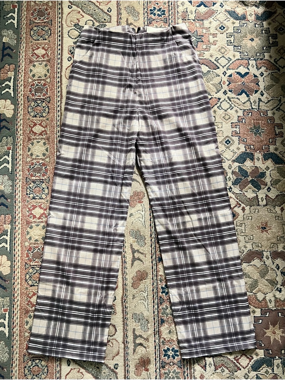 Plaid Straight-Leg Trouser Golf Pants